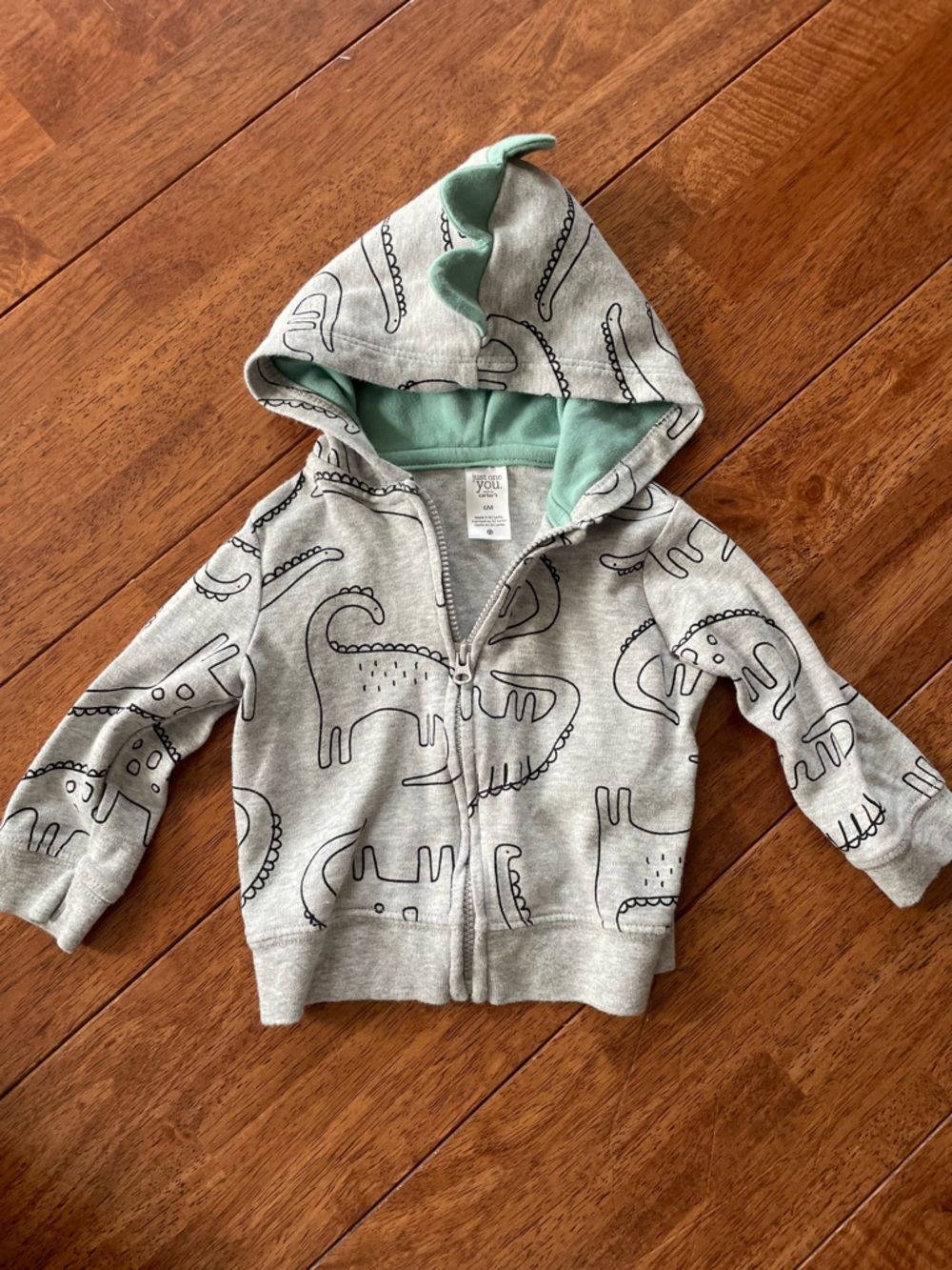 Carter's Gray Hoodie and Black Dino Print